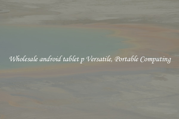 Wholesale android tablet p Versatile, Portable Computing