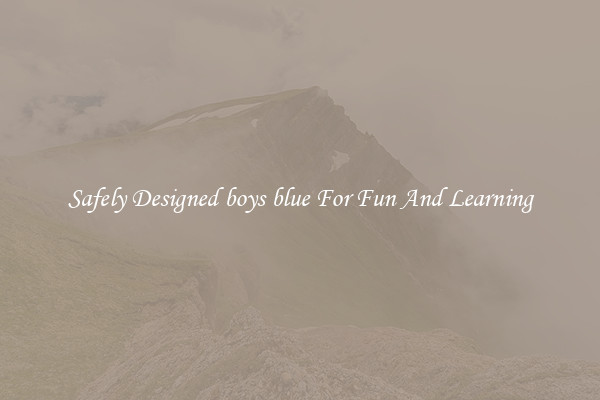 Safely Designed boys blue For Fun And Learning