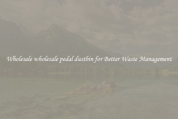 Wholesale wholesale pedal dustbin for Better Waste Management