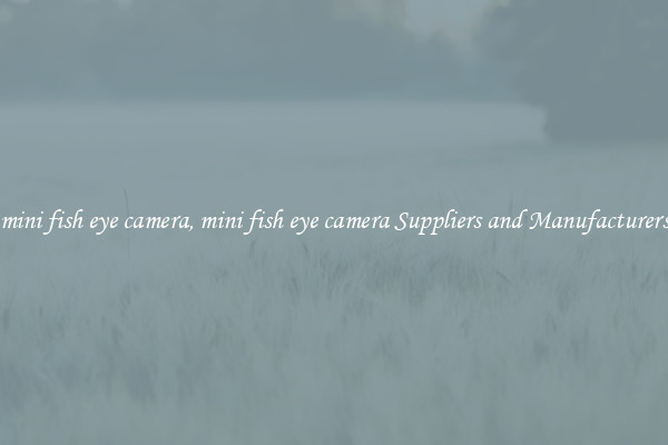 mini fish eye camera, mini fish eye camera Suppliers and Manufacturers